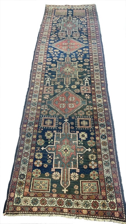 SEMI ANTIQUE AFSHAR LONG RUG 10' 1" X 2' 11" (1 of 5)