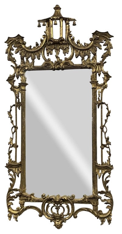 ITALIAN 20THC.  CHINESE CHIPPENDALE STYLE MIRROR 62" X 32" OVERALL (1 of 7)