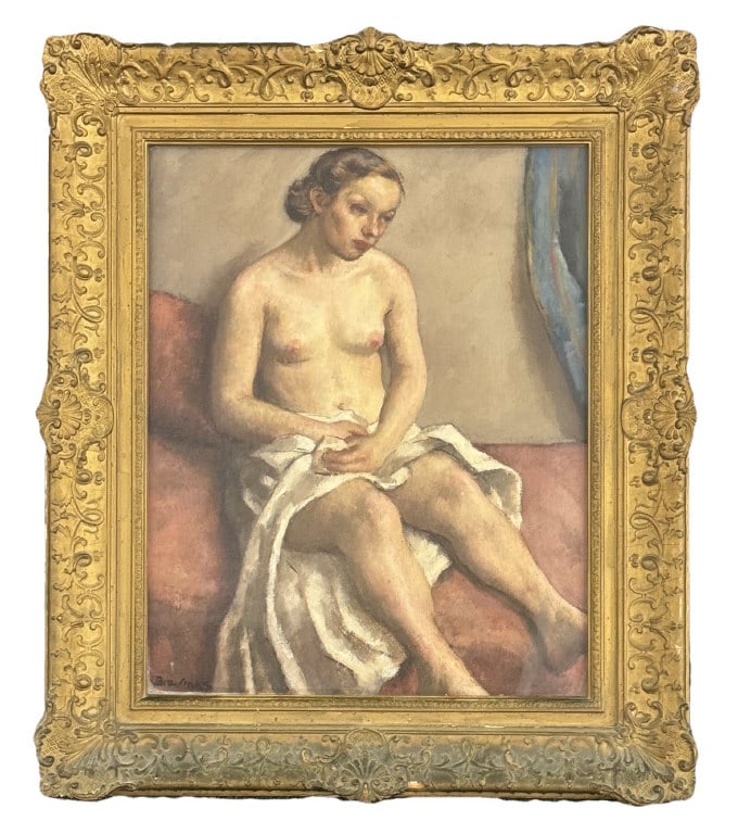 O/C BY ROBERT BRACKMAN (1898 - 1980) "FEMALE NUDE" 20" X 16": O/C BY ROBERT BRACKMAN (1898 - 1980) "FEMALE NUDE" 20" X 16"