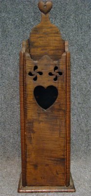 Tiger Maple Candlebox With Heart Motif: Tiger Maple Candlebox With Heart Motif