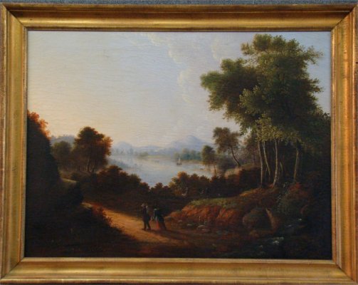 Oil On Canvas Hudson River School "Lake Sidewalk": Oil On Canvas Hudson River School "Lake Sidewalk" 30" X 40"