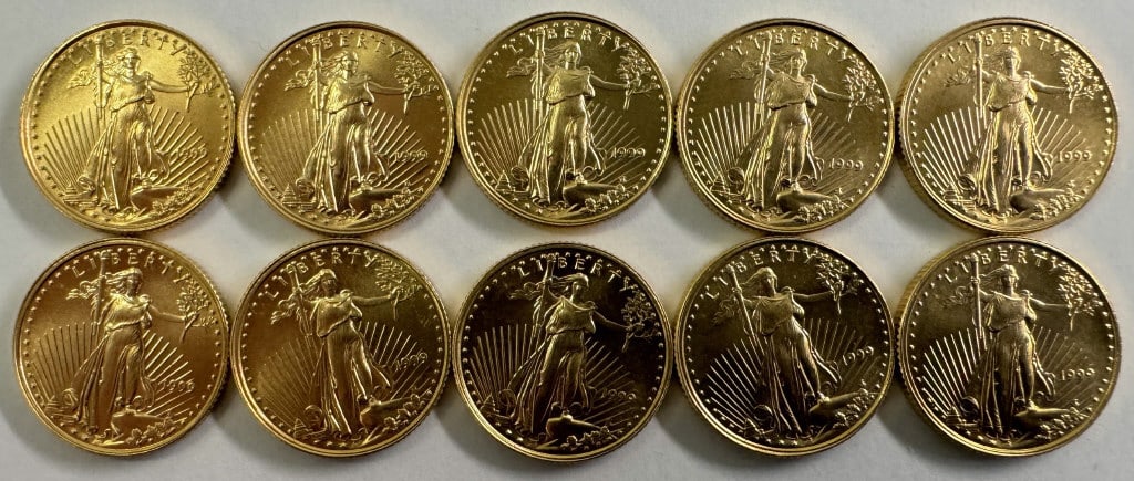 10- 1999 ST. GAUDENS $5 GOLD PCS- 1 OZ GOLD (1 of 3)