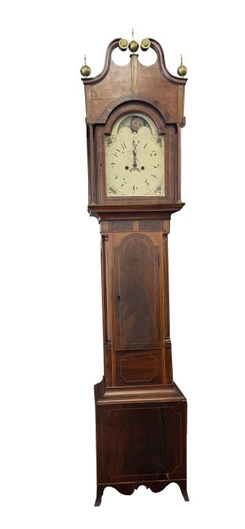 NJ C. 1810 FEDERAL TALL CASE CLOCK WITH INLAY 92 1/2" X 19 1/4" (1 of 13)