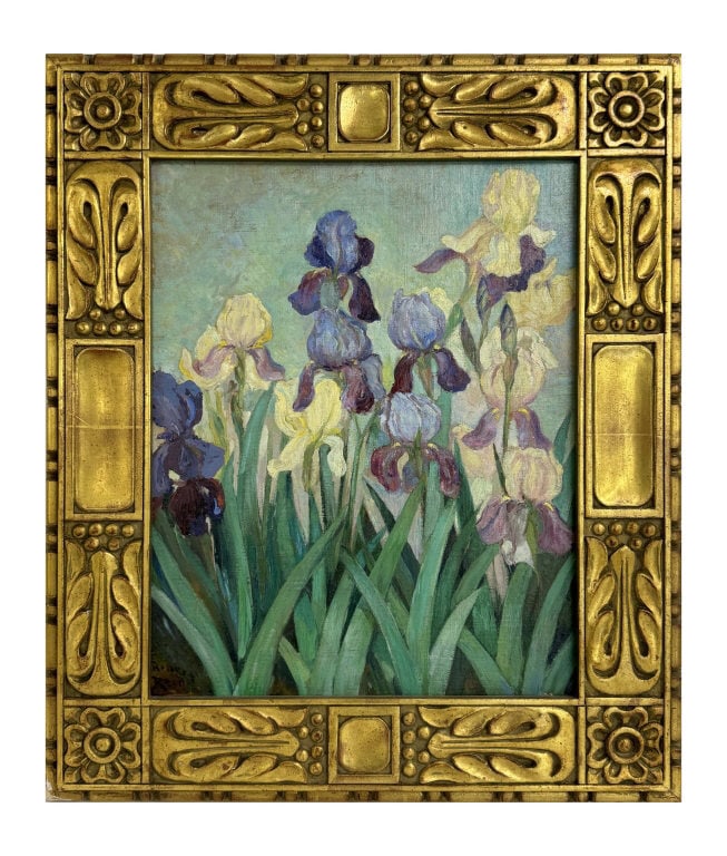 OIL / CANVAS BY ROBERT REID (1862 - 1929)  "IRISES 20" X 16" (1 of 5)