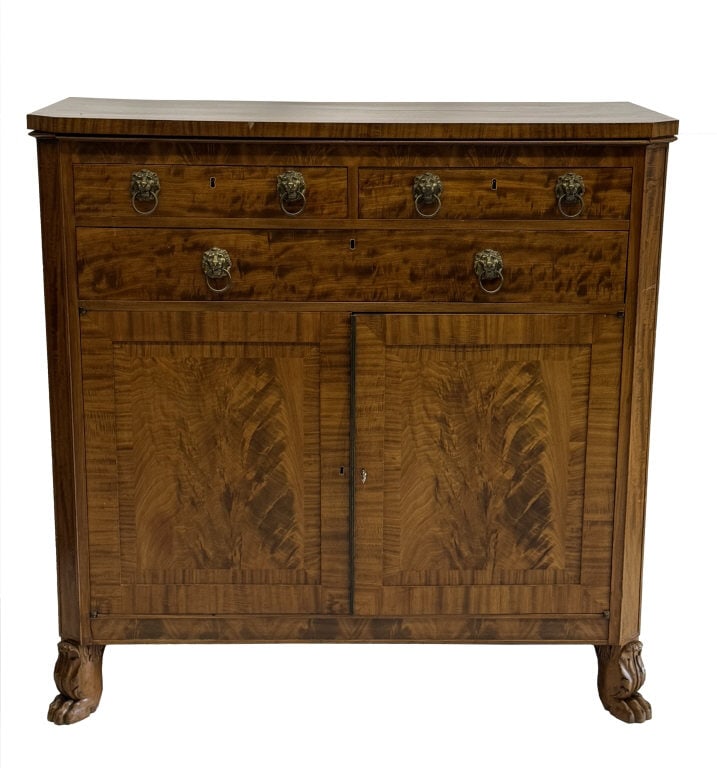 NY CABINET ATTRIB. TO WORKSHOP OF DUNCAN PHYFE FEDERAL CABINET UNDER DRAWERS 49 1/2" X 48" X 20": NY CABINET ATTRIB. TO WORKSHOP OF DUNCAN PHYFE FEDERAL CABINET UNDER DRAWERS 49 1/2" X 48" X 20"