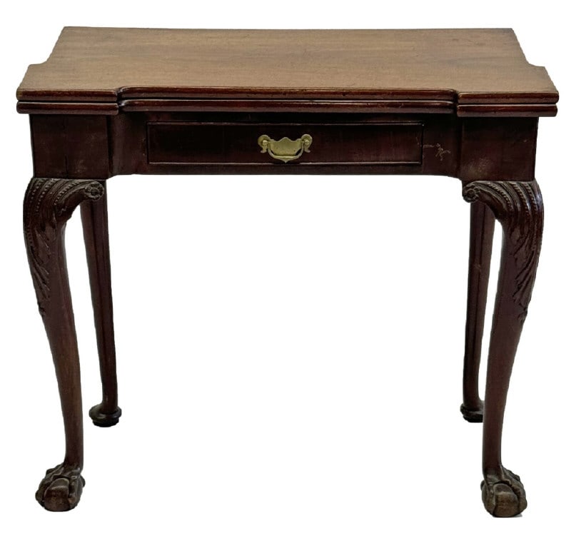 GEO III 18THC. CHIPPENDALE CARD TABLE 28 1/2" X 32" X 15 1/2" CLOSED (1 of 6)