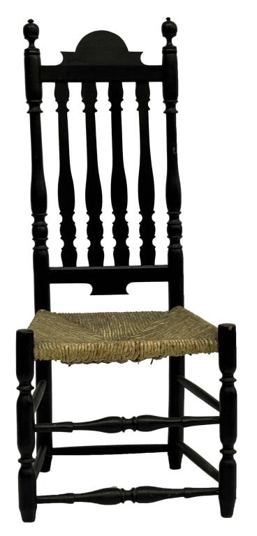 BANNISTER BACK CHAIR IN OLD SURFACE P. CURRAN PROV 45" X 19 1/2" X 14" (1 of 5)