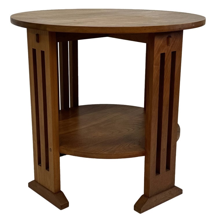 STICKLEY ROUND LAMP TABLE 24" TALL X 26" DIAM (1 of 4)