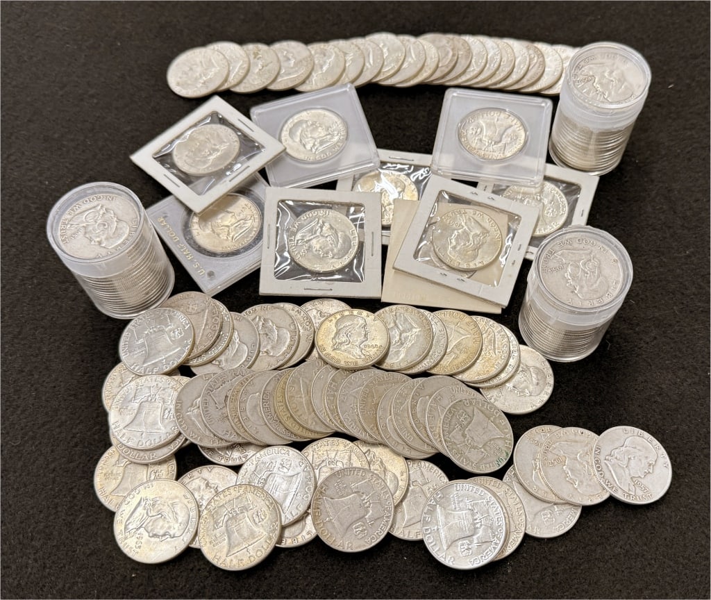 $71.00 FACE VALUE FRANKLIN HALF DOLLARS, VARIOUS DATES & CONDITIONS (1 of 3)