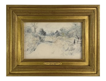 PASTEL & CHARCOAL BY JOHN HENRY TWACHTMAN (1853- 1902) "ROAD SCENE" PROV. SPANIERMAN GALLERIES 7" X