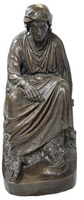 BRONZE OF DANTE,  ANNE WHITNEY, MVCCCLXIX, ROMA SIGNED 27 3/4" X 20" X 15 1/2"