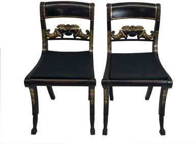 PR NYC FEDERAL PHYFE SCHOOL CANE SEAT SIDE CHAIRS 32" X 18 1/2" X 16" SEAT DEPTH