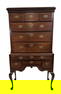 C. 1760 NYS CHERRY HIGHBOY WITH STOCKING FEET & BLOCKED REEDED CORNERS 73" X 40" X 19"