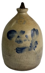 NATHAN CLARK JR. 2 GAL JUG WITH COBALT DECORATION