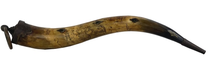 IMPORTANT DATED 1780 REVOLUTIONARY WAR MAP HORN CANNONEER'S SIZE W/ FORTS, ALBANY, NY, SARATOGA,