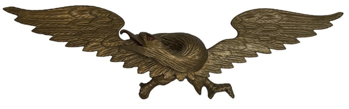 CARVED WOODEN EAGLE ATTRIB. TO GEORGE STAPF, PA 24" LONG