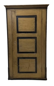 SINGLE DOOR JELLY CUPBOARD IN PAINT, POSSIBLY SCANDINAVIAN 66 1/2" X 39 1/2" X 18"