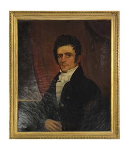 PORTRAIT OF A GENT IN THE MANNER OF THOMAS SULLY 19THC. OIL / CANVAS 30" X 25": PORTRAIT OF A GENT IN THE MANNER OF THOMAS SULLY 19THC. OIL / CANVAS 30" X 25"