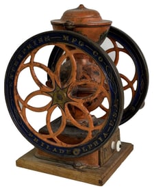 ENTERPRISE DOUBLE WHEEL # 3 COFFEE MILL IN ORIG PAINT 14 1/2" X 9"