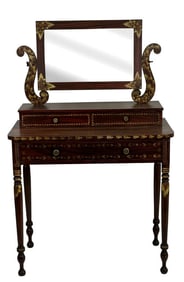 C. 1830 GRAIN PTD STENCIL DECORATED DRESSING TABLE EXC. CONDITION