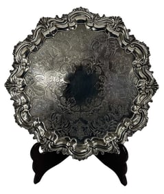 ORNATE STERLING SILVER ENGLISH TRAY APPROX. 36.18T