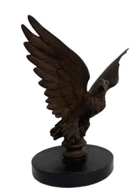 BRONZE EAGLE, NUMBERED, UNSIGNED 9 1/4" X 9" X 6"