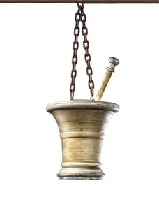 MORTAR & PESTLE APOTHECARY  TRADE SIGN FULL BODIED 22 1/2" X 14"