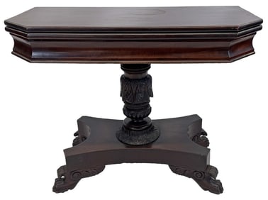 FEDERAL PHILA. CARD TABLE IN THE MANNER OF ANTHONY QUERVELLE (29" X 36" X 17 3/4" )