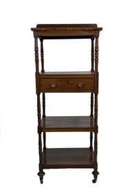 ENGLISH MAHOGANY ETAGERE WITH LECTERN OR READING STAND 48" X 20" X 15"