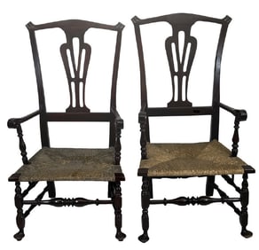 NEAR PAIR OF TRANSITIONAL ARM CHAIRS SEAT 23" X 16" X 43" TALL