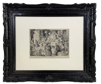 INK DRAWING "BACK STAGE ALICE & WONDERLAND" SGND DON NEEMAN 8 1/2" X 11 1/4"