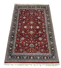 20THC. RED FIELD KASHAN, EXCELLENT CONDITION 72 3/4" X 113"