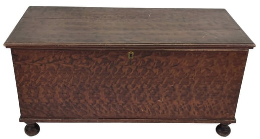 SPONGE PAINT DECORATED PA BLANKET CHEST 24" X 49" X 22 1/2"
