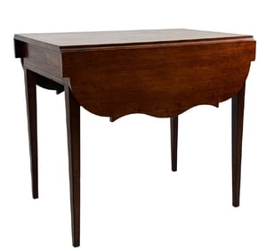 CHERRY PEMBROKE TABLE W/ SHAPED LEAVES 28 3/4" X 32" X 42" OPEN  OR 22 1/2" CLOSED