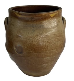 STONEWARE OVOID 4 GAL CROCK, M. TYLER, WASHINGTON STREET, ALBANY