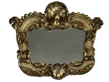 20THC. ITALIAN MIRROR IN ORIGINAL GILDING 21 1/2" X 18" OVERALL