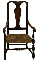 WILLIAM & MARY QUEEN ANNE ARM CHAIR IN OLD SURFACE 39 1/2" X 22" X 21"