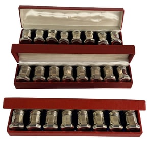 3 BOXED SETS OF CARTIER STERLING SILVER S & P 5.55 TROY OZ