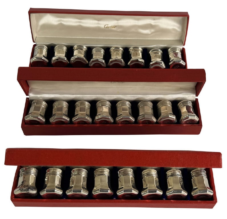 3 BOXED SETS OF CARTIER STERLING SILVER S & P 5.55 TROY OZ (1 of 4)