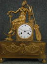 285: French Figural Fire Gilded Bronze Clock With "Hope