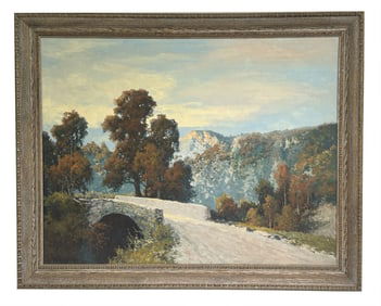 OIL/ CANVAS SIGNED  A. D. GREER, WESTERN LANDSCAPE 28" X 36"