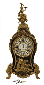 18THC. BOULLE WORK SHELF CLOCK , ALEXANDER BROCHET PARIS 43" X 20" X 10"