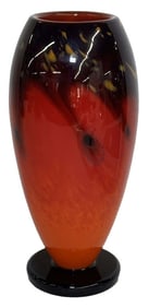 SCHNEIDER SIGNED 10" TALL ART GLASS VASE