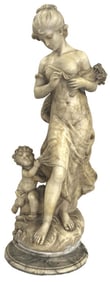 MARBLE GROUP SGND HIP MOREAU, HIPPOLYTE  F. MOREAU (1832-1927)  30" X 10 1/2"