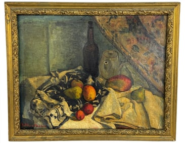 OIL/ CANVAS KATHLEEN MADDEN STILL LIFE IN THE MANNER OF CEZANNE  24" X 30"