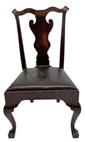 PHILA. SIDE CHAIR IN OLD SURFACE ATTRIB. TO WILLIAM SAVERY, 39" X 22" X 20 1/2"