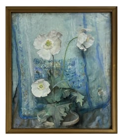 FLORAL STILL LIFE PASTEL BY GLADYS THAYER REASONER 1921, (1886- 1945) 22" X 18"