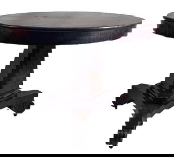 ISAAC VOSE MAHOGANY CENTER TABLE 29 5/8" X 39" DIAM: ISAAC VOSE MAHOGANY CENTER TABLE 29 5/8" X 39" DIAM