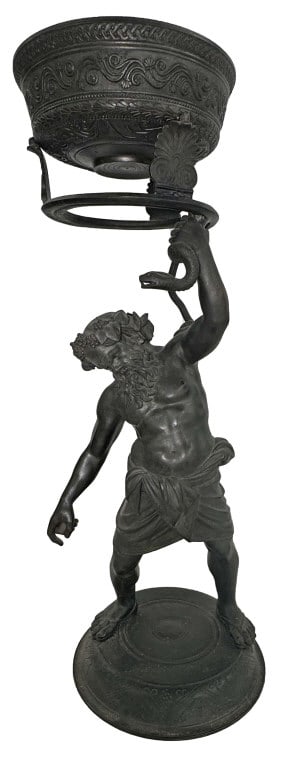 BRONZE "DIONYSUS" OR "BACCHUS" SGND JOMMET NAPOLI 25 1/2" X 10" (1 of 11)