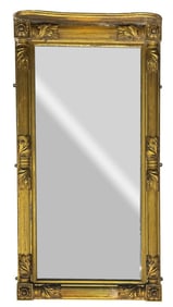 MAGNIFICENT FEDERAL LOOKING GLASS OF GRAND SIZE WITH SHELF  75 1/2" X 40 3/4" X 7 1/2"